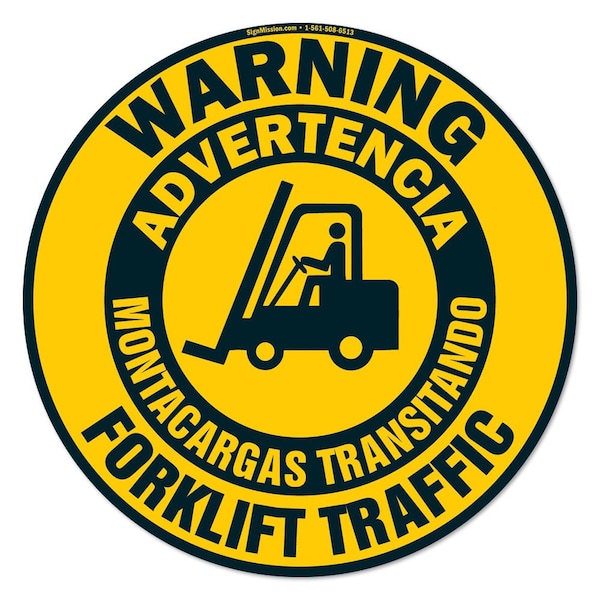 Signmission Forklift Traffic Span English 16in Non-Slip Floor Marker, 12PK, 16 in L, 16 in H, C-16-12PK-99931 FD-C-16-12PK-99931 - main